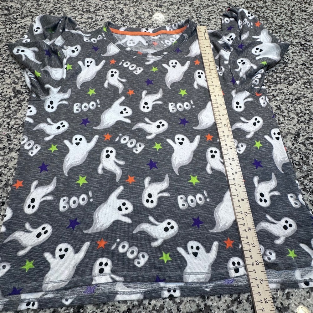 Celebrate Halloween PJs Ghost Boo Pajama Set Women L 12-14 Gray Long Sleeve - Picture 4 of 12